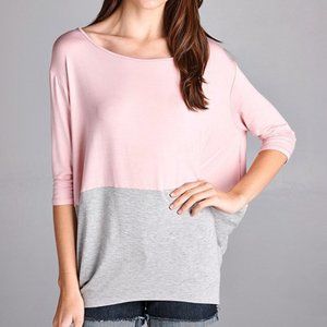 Emerald Pink and Gray Block Tee Shirt